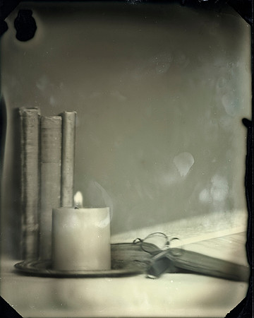 Still Life with Candle Dry Plate Tintype